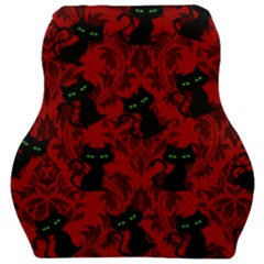 Halloween Goth Cat Pattern In Blood Red Car Seat Velour Cushion  by NerdySparkleGoth