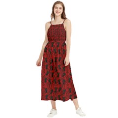 Micro Blood Red Cats Boho Sleeveless Summer Dress by NerdySparkleGoth
