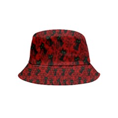 Micro Blood Red Cats Inside Out Bucket Hat (kids) by NerdySparkleGoth