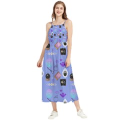 Pale Blue Goth Boho Sleeveless Summer Dress by NerdySparkleGoth