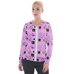 Micro Pink Goth Velvet Zip Up Jacket by NerdySparkleGoth