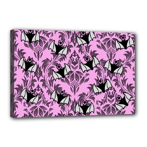 Pink Bats Canvas 18  X 12  (stretched) by NerdySparkleGoth