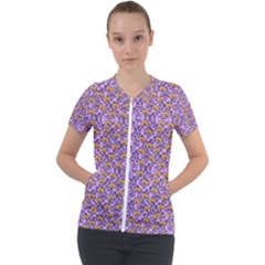 Purple Jack Short Sleeve Zip Up Jacket by NerdySparkleGoth