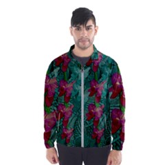 Rare Excotic Forest Of Wild Orchids Vines Blooming In The Calm Men s Windbreaker by pepitasart