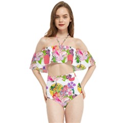 Bunch Of Flowers Halter Flowy Bikini Set  by Sparkle