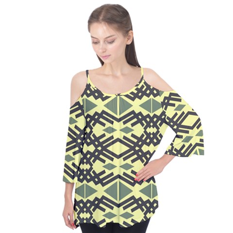 Abstract Pattern Geometric Backgrounds Flutter Sleeve Tee  by Eskimos