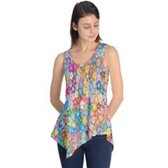 Floral Flowers Sleeveless Tunic by artworkshop