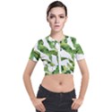 Sheets Tropical Plant Palm Summer Exotic Short Sleeve Cropped Jacket View1