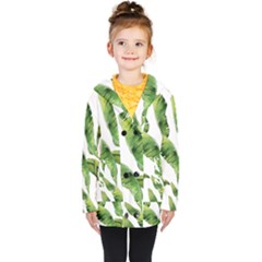 Sheets Tropical Plant Palm Summer Exotic Kids  Double Breasted Button Coat by artworkshop