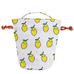 Pattern Lemon Texture Drawstring Bucket Bag by artworkshop
