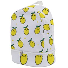 Pattern Lemon Texture Zip Bottom Backpack by artworkshop