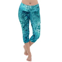 Bubbles Water Bub Lightweight Velour Capri Yoga Leggings by artworkshop