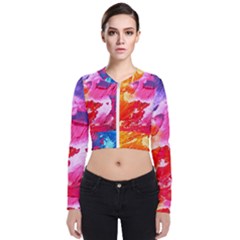 Colorful Painting Long Sleeve Zip Up Bomber Jacket by artworkshop