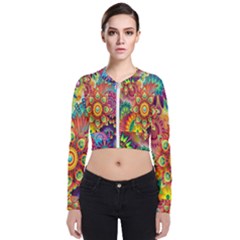 Mandalas Colorful Abstract Ornamental Long Sleeve Zip Up Bomber Jacket by artworkshop