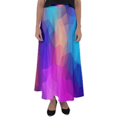 Triangles Polygon Color Flared Maxi Skirt by artworkshop