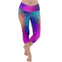 Triangles Polygon Color Lightweight Velour Capri Yoga Leggings View1