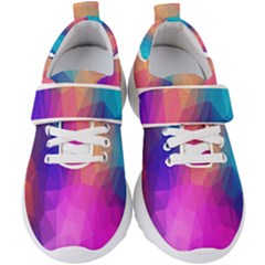 Triangles Polygon Color Kids  Velcro Strap Shoes by artworkshop
