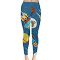Seamless-pattern-vector-with-spacecraft-funny-animals-astronaut Leggings  View1