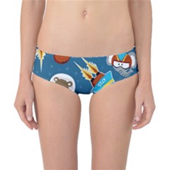 Seamless-pattern-vector-with-spacecraft-funny-animals-astronaut Classic Bikini Bottoms by Jancukart