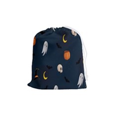 Halloween Ghost Pumpkin Bat Skull Drawstring Pouch (medium) by artworkshop
