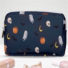 Halloween Ghost Pumpkin Bat Skull Make Up Pouch (medium) by artworkshop