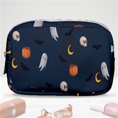 Halloween Ghost Pumpkin Bat Skull Make Up Pouch (small) by artworkshop