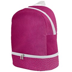 Pink Leather Leather Texture Skin Texture Zip Bottom Backpack by artworkshop