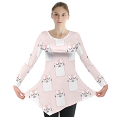 Fluffy Cat Pets Long Sleeve Tunic  by artworkshop