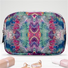 Painted Flames Symmetry Iv Make Up Pouch (small) by kaleidomarblingart