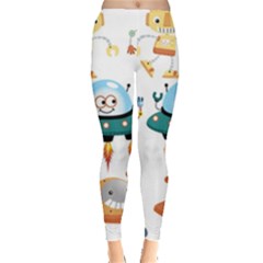 Vector-set-funny-robots-cartoon Leggings  by Jancukart