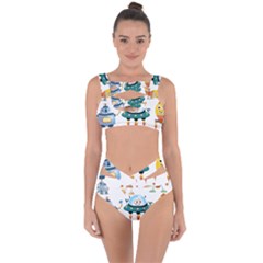 Vector-set-funny-robots-cartoon Bandaged Up Bikini Set  by Jancukart