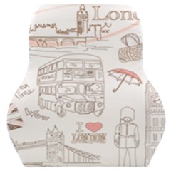 I Love London Drawing Car Seat Back Cushion  by Jancukart