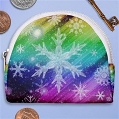 Christmas-snowflake-background Horseshoe Style Canvas Pouch by Jancukart