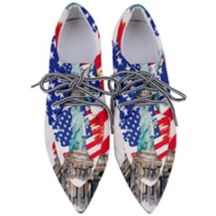 Statue Of Liberty Independence Day Poster Art Pointed Oxford Shoes by Jancukart