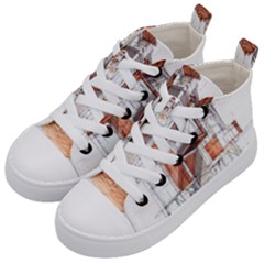 Rag-flats-onion-flats-llc-architecture-drawing Graffiti-architecture Kids  Mid-top Canvas Sneakers by Jancukart