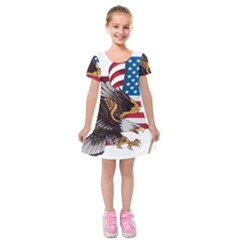 American-eagle- Clip-art Kids  Short Sleeve Velvet Dress by Jancukart