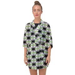 Hackers Town Void Mantis Hexagon Agender Pride Flag Half Sleeve Chiffon Kimono by WetdryvacsLair