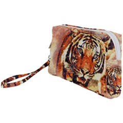 Tiger-portrait-art-abstract Wristlet Pouch Bag (small) by Jancukart