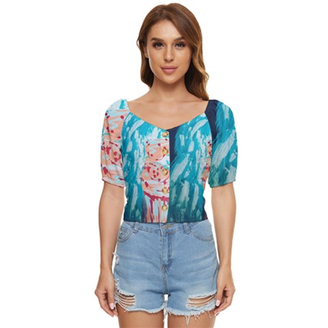 Faceless Button Up Blouse by Hayleyboop