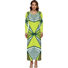 Abstract Pattern Geometric Backgrounds  Long Sleeve Velour Longline Maxi Dress by Eskimos