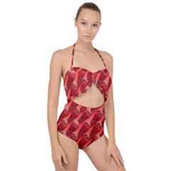 Sculpture-art-traffic-cones-plastic Scallop Top Cut Out Swimsuit by Jancukart