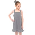 Small Soot Black and White Handpainted Houndstooth Check Watercolor Pattern Kids  Overall Dress View1