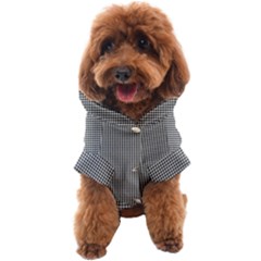 Soot Black And White Handpainted Houndstooth Check Watercolor Pattern Dog Coat by PodArtist