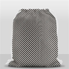 Small Black And White Watercolor Checkerboard Chess Drawstring Bag (small) by PodArtist