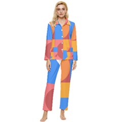 Geometric Series  Womens  Long Sleeve Velvet Pocket Pajamas Set by Sobalvarro