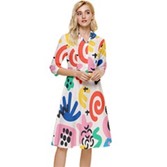 Popping Colors Classy Knee Length Dress by HWDesign