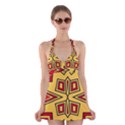 Abstract pattern geometric backgrounds Halter Dress Swimsuit  View1