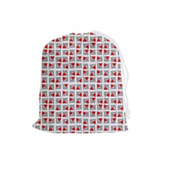 Spanish Love Phrase Motif Pattern Drawstring Pouch (large) by dflcprintsclothing
