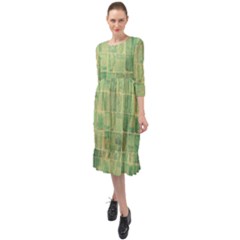 Bathroom Ceramic  Ruffle End Midi Chiffon Dress by artworkshop
