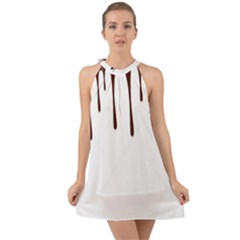 Illustration-chocolate-dropping-chocolate-background-vector Halter Tie Back Chiffon Dress by nate14shop